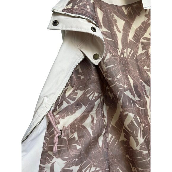 Liv Outdoor Womens Natural Beige Lightweight Jacket W/ Tropical Print Lining - Picture 4 of 6